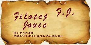 Filotej Jović vizit kartica